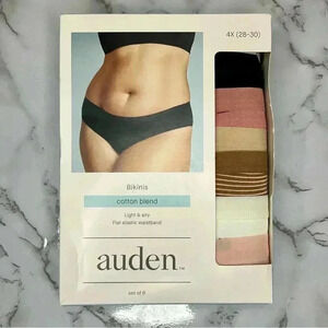 Auden Bikini Panties Cotton Blend Set of 6 Size 4X